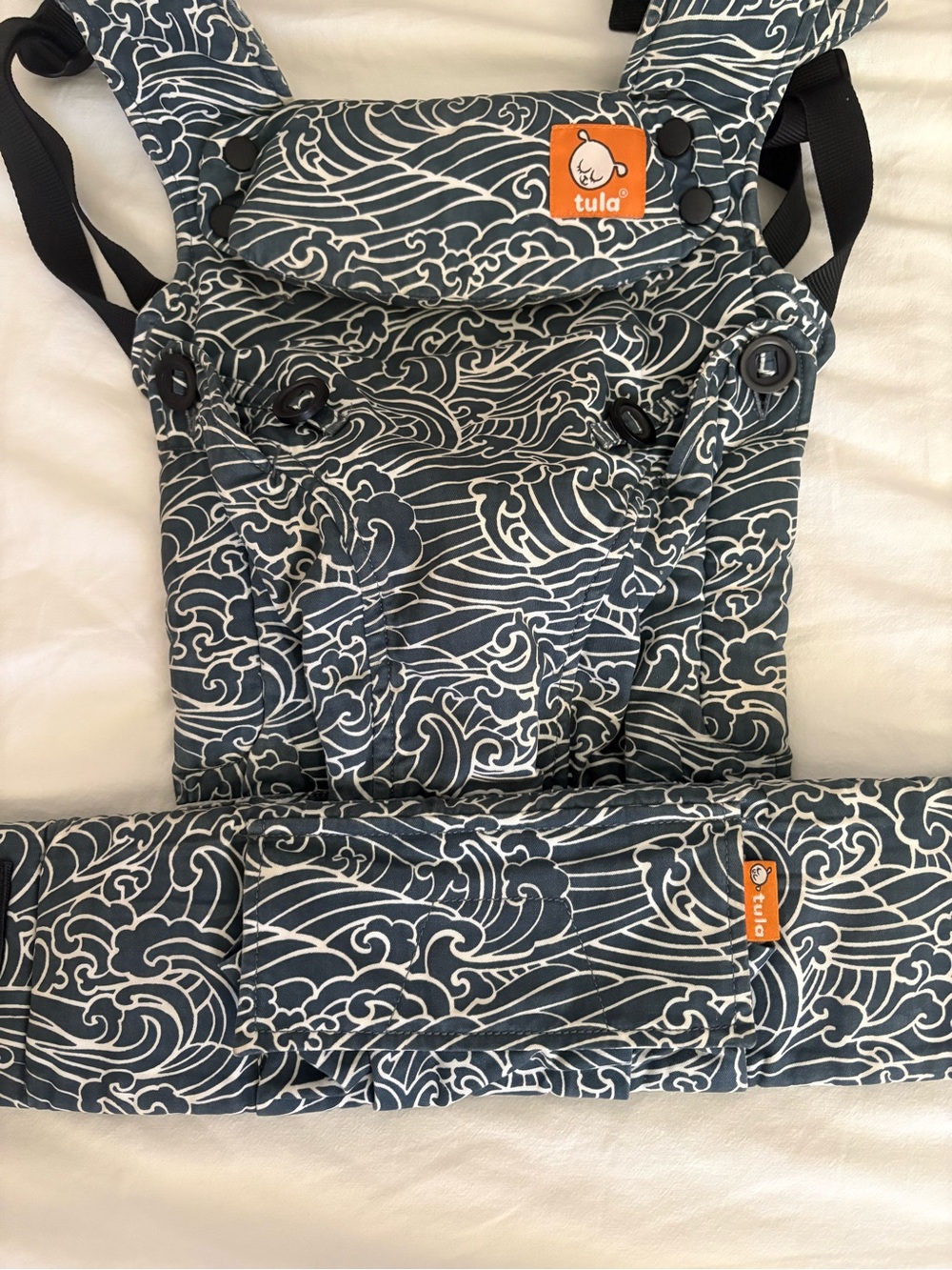 Tula Carrier Splash Dark Blue Wave Print EUC - Picture 3 of 5